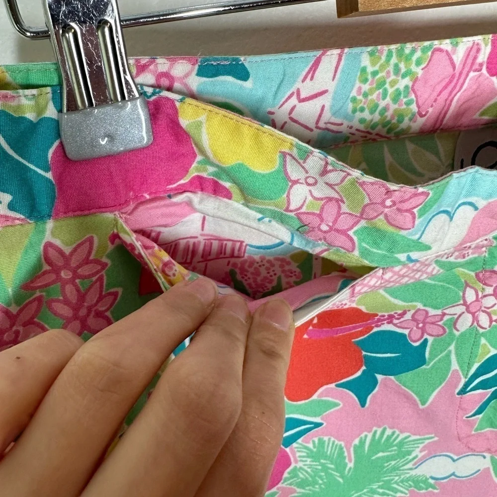 Vintage Lilly Pulitzer Floral Bird Tropical Print Cotton‎ Pants Size 6 - Picture 2 of 7